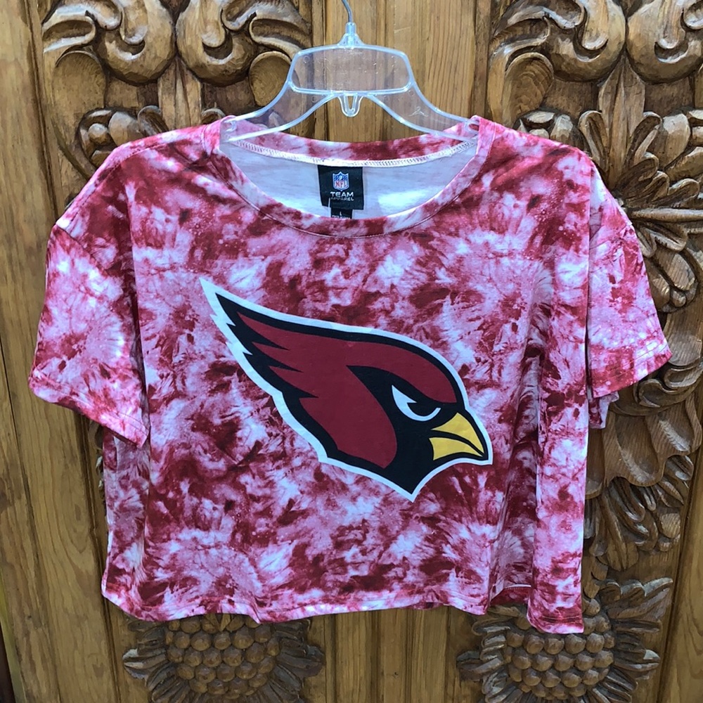 NWT NFL Cardinals large tie dye crop top tee